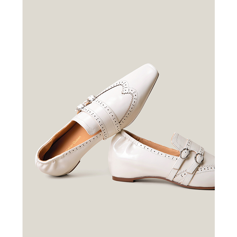 【Shoemaker Queen】赵邵仪同款I布洛克内增高乐福鞋方头单鞋