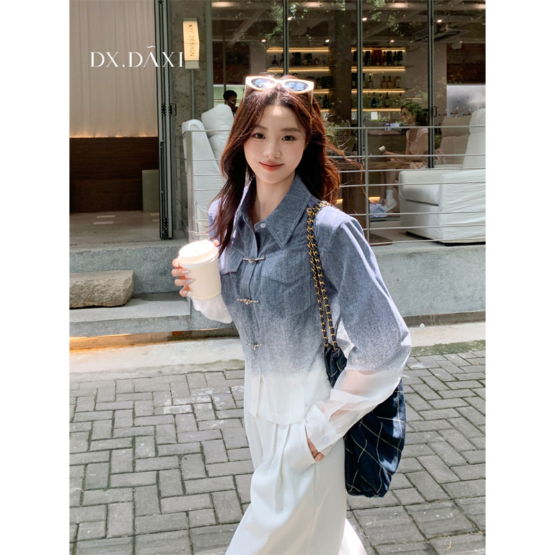 代大喜【云朵星空】早秋清新优雅衬衫女款爆款2025新款百搭气质上衣
