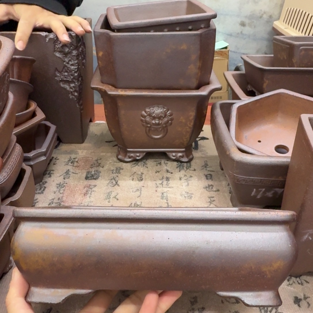 紫砂花盆34号宜兴紫砂正品货21x15.5x5