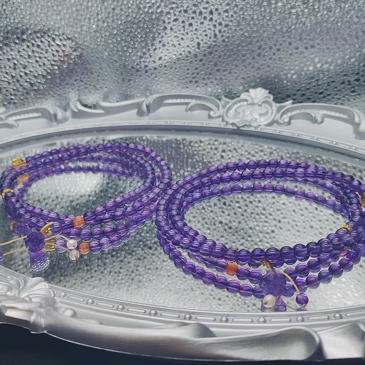 硕夏天然紫水晶5-6mm设计款多圈多样性发其一SX144