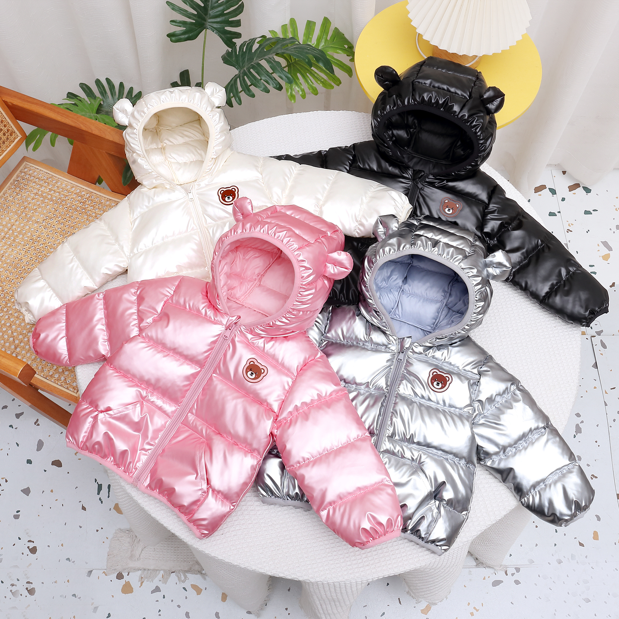 【南汐家】儿童免洗棉服男童加厚连帽外套女童宝宝卡通可爱保暖棉衣