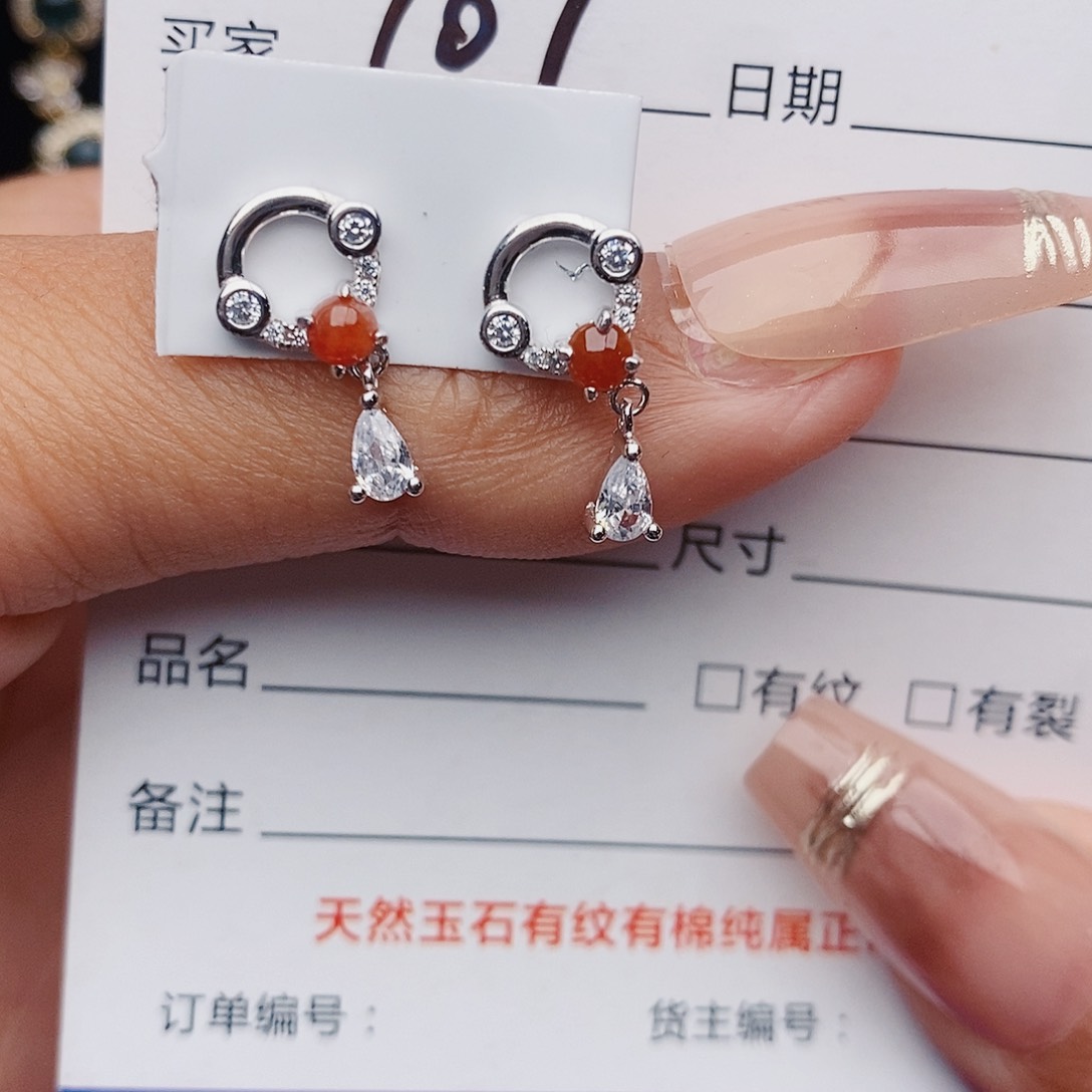 翡翠戒指银S925镶嵌戒指