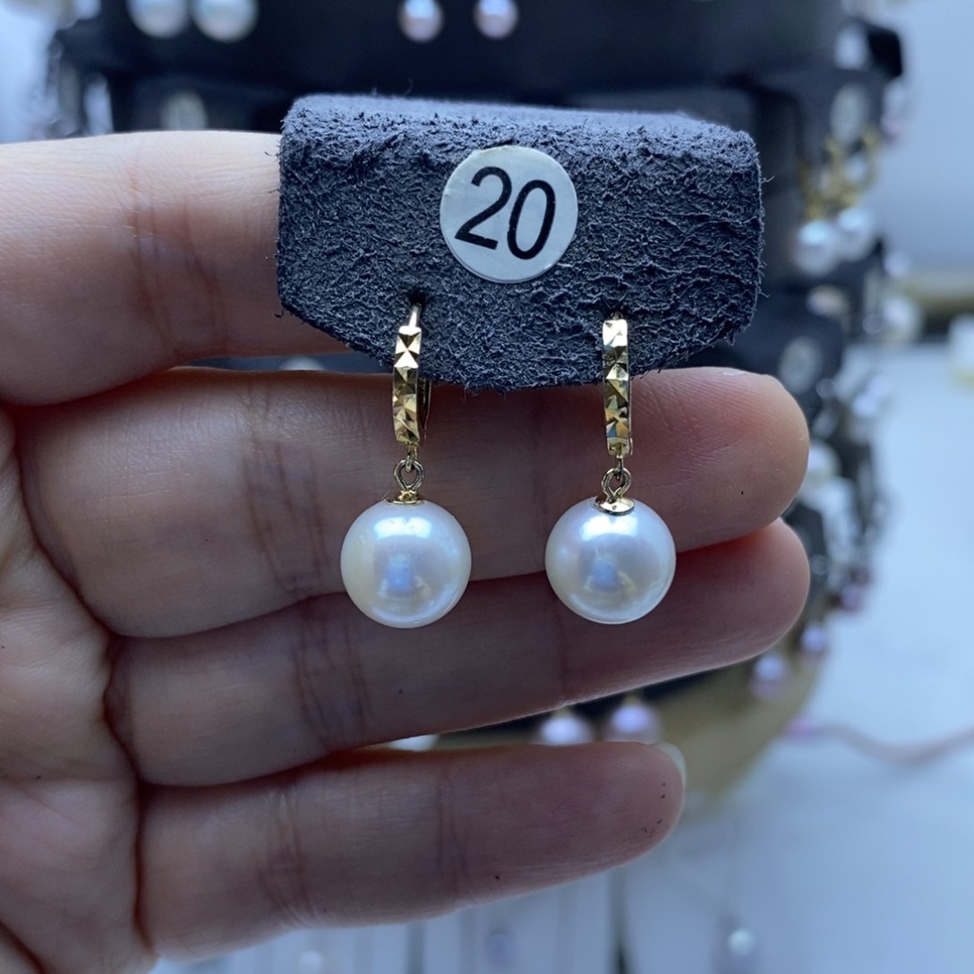 银S925镶嵌淡水珍珠耳饰