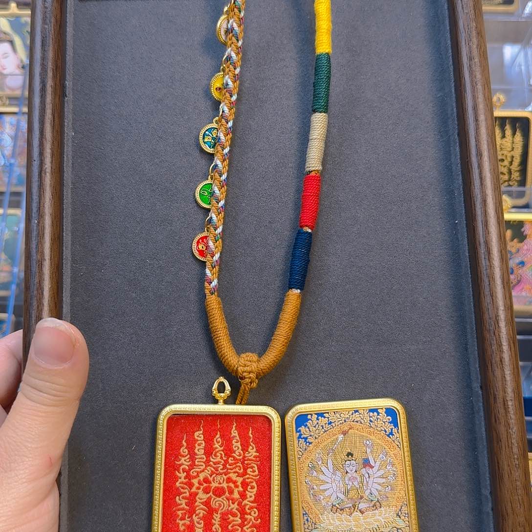 俱***喃吊坠准提佛母五条五路配绳