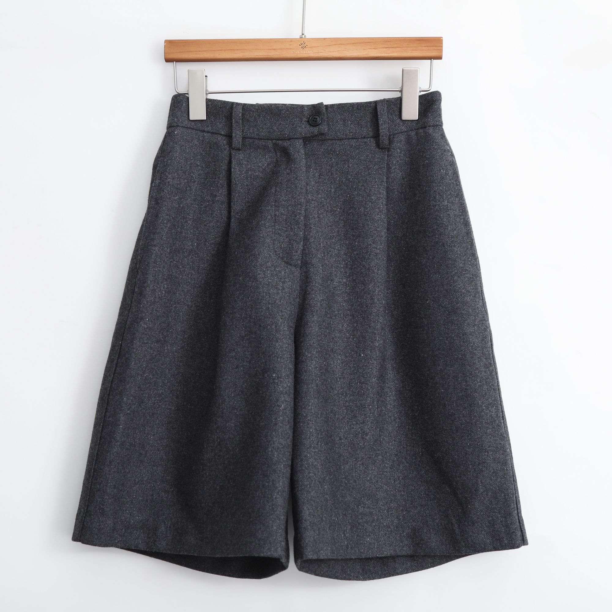 高腰秋冬拼接阔腿裤老钱风休闲裤直筒黑色女士宽松F8566