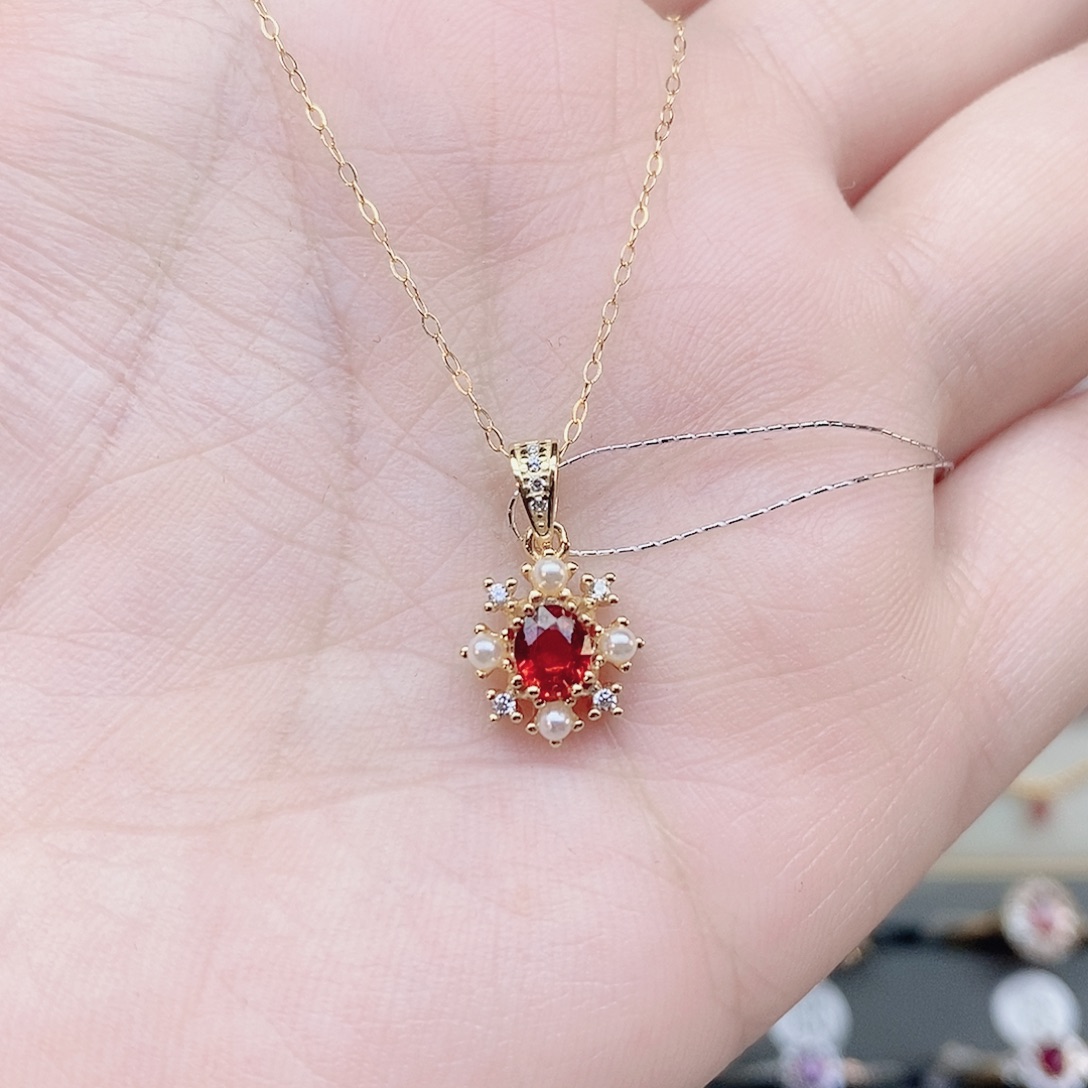 银S925镶嵌彩色蓝宝石吊坠(赠链)