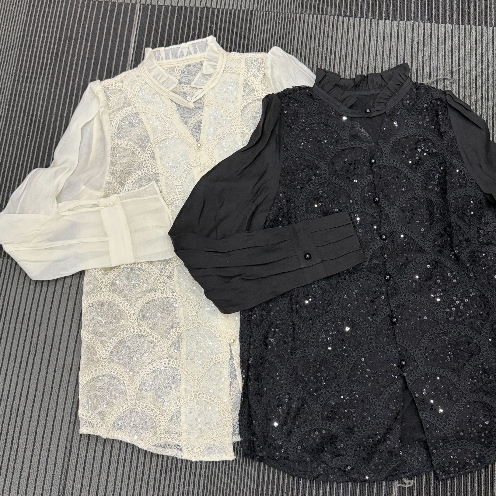 1383两色重磅质感亮片时尚设计长袖衬衫