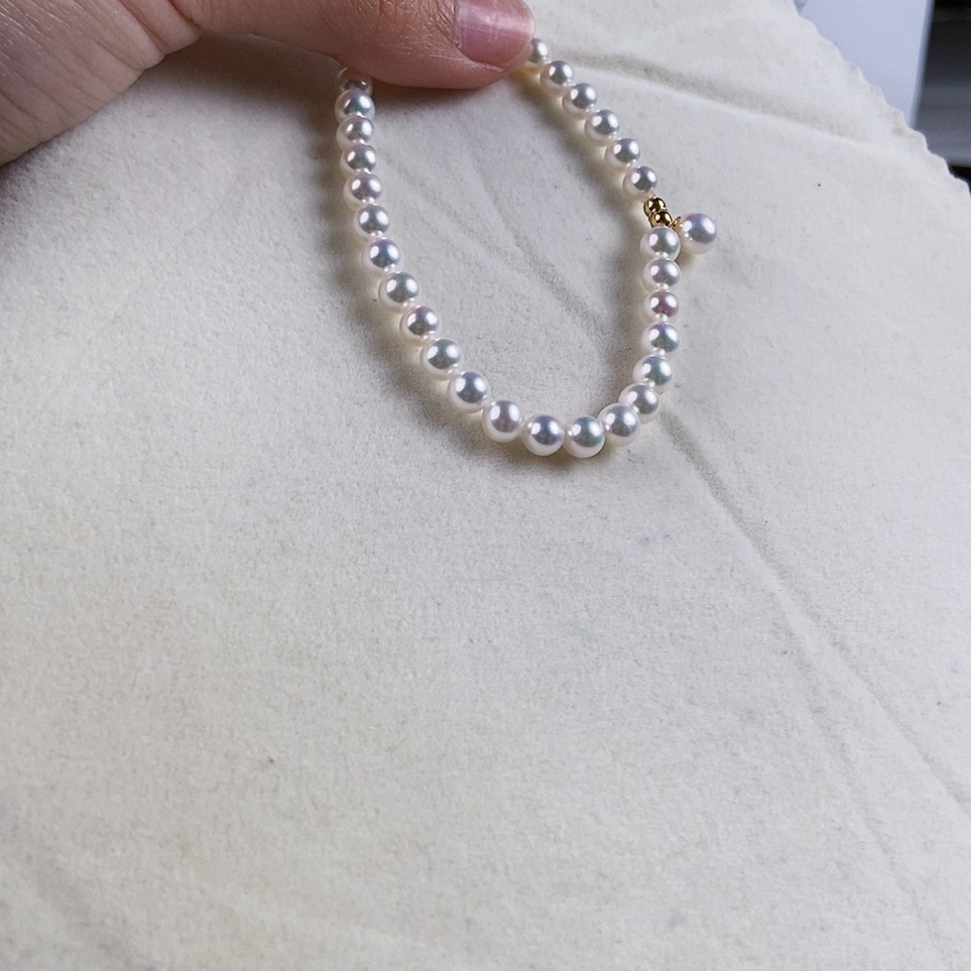 淡水珍珠手绳18K金镶嵌