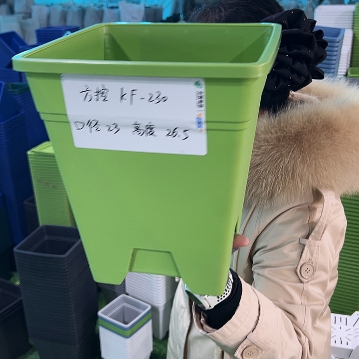 正品方盆口23高26.5果绿无托5只