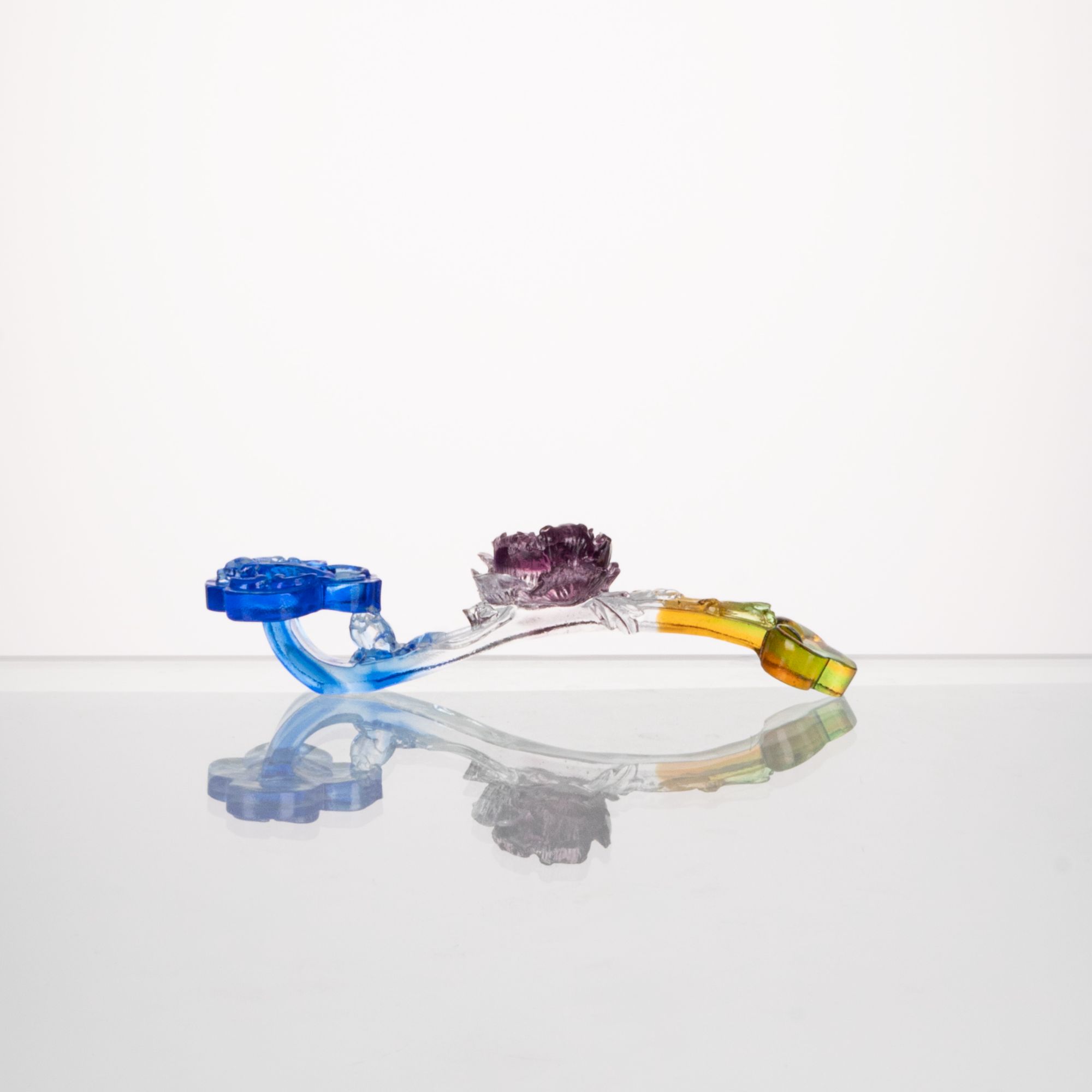 采莲东方美学会客厅【富贵如意】极简轻奢新中式书房茶室置物架摆件