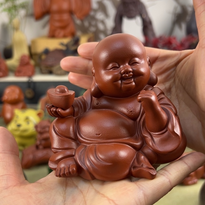 紫砂茶宠我****洒紫砂弥勒