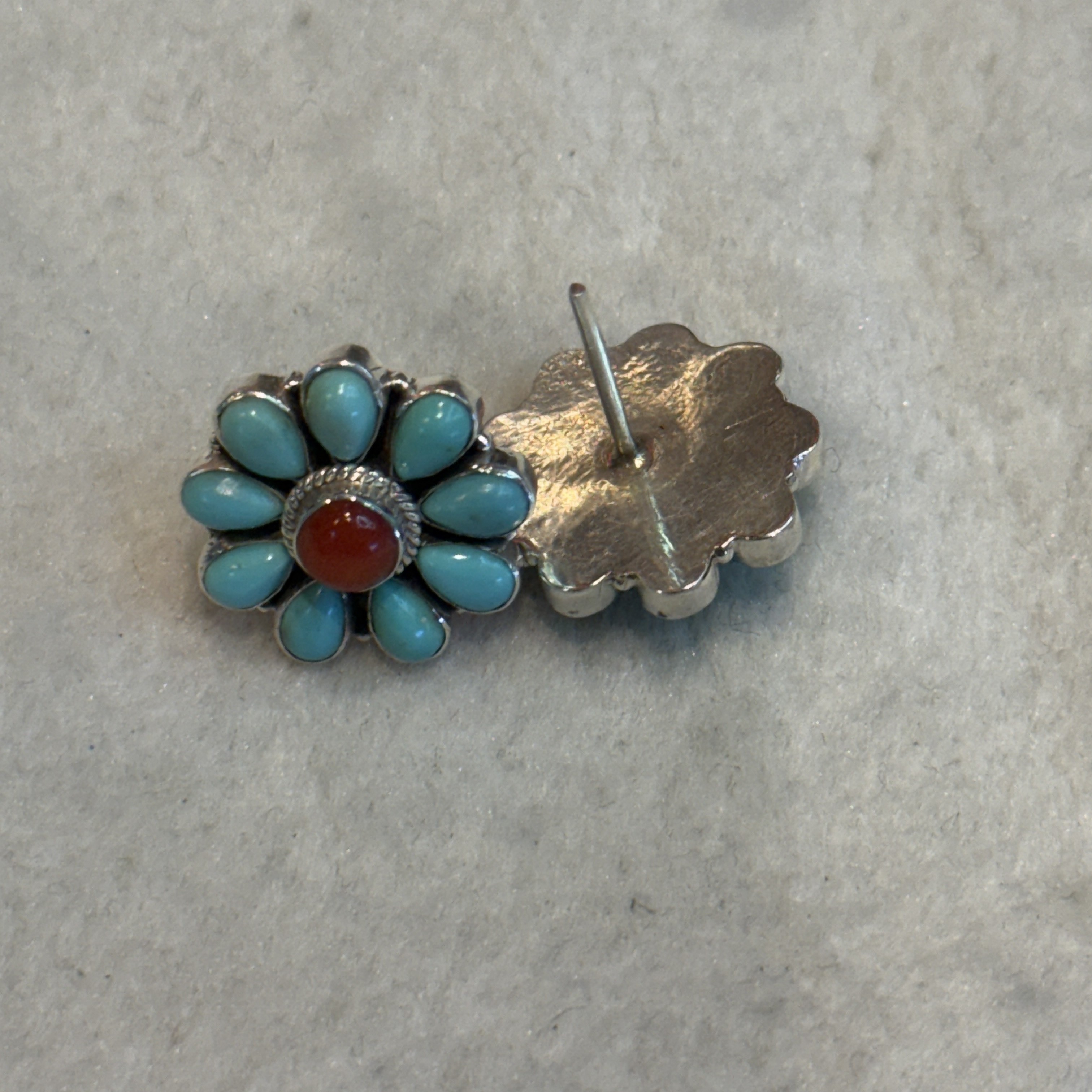 非金属合成锆石耳饰 四叶花瓣美美手工耳钉