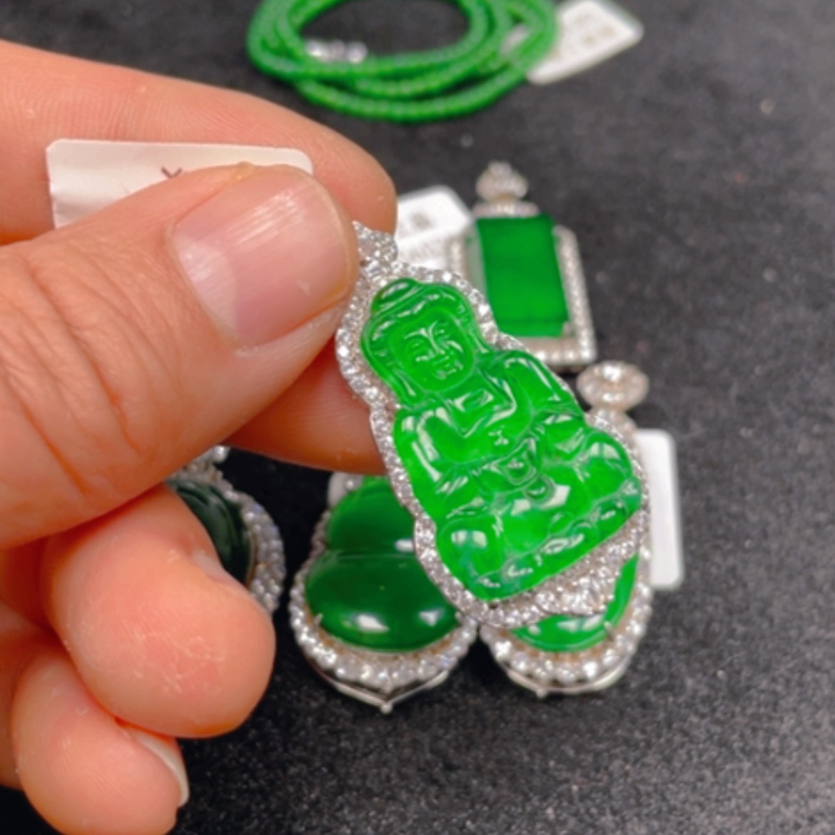 【闪购商品】翡翠颈饰银S925镶嵌吊坠