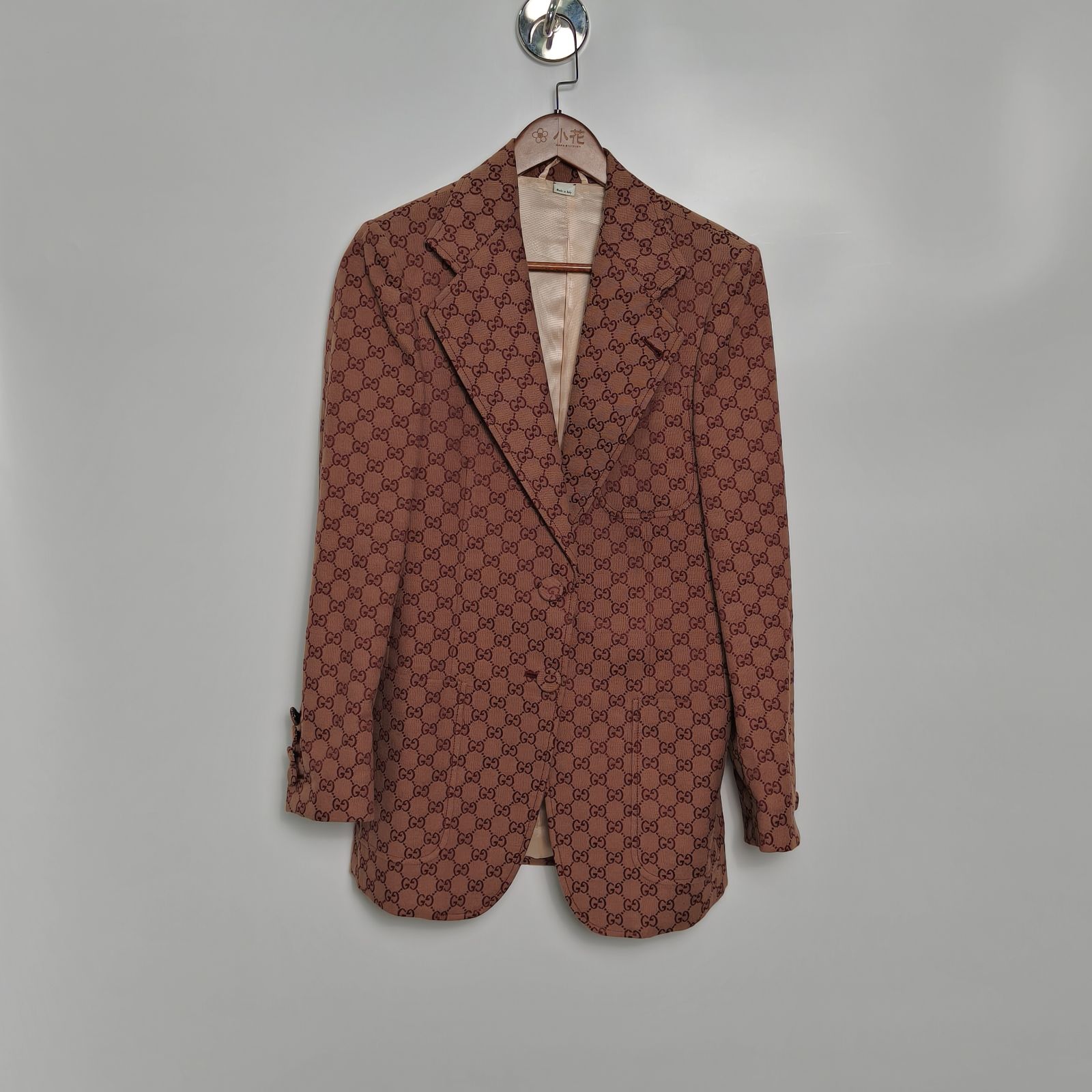 95新 GUCCI/古驰 【lu】 粘胶纤维 经典双G满印外套42码 P245111726