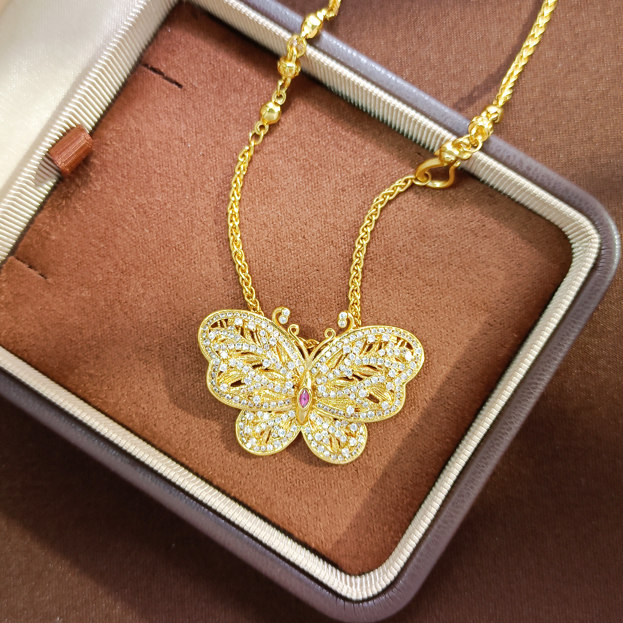 合金项链 GNY-008280【蝶转天和】项链 黄色 蝴蝶精致简约小众