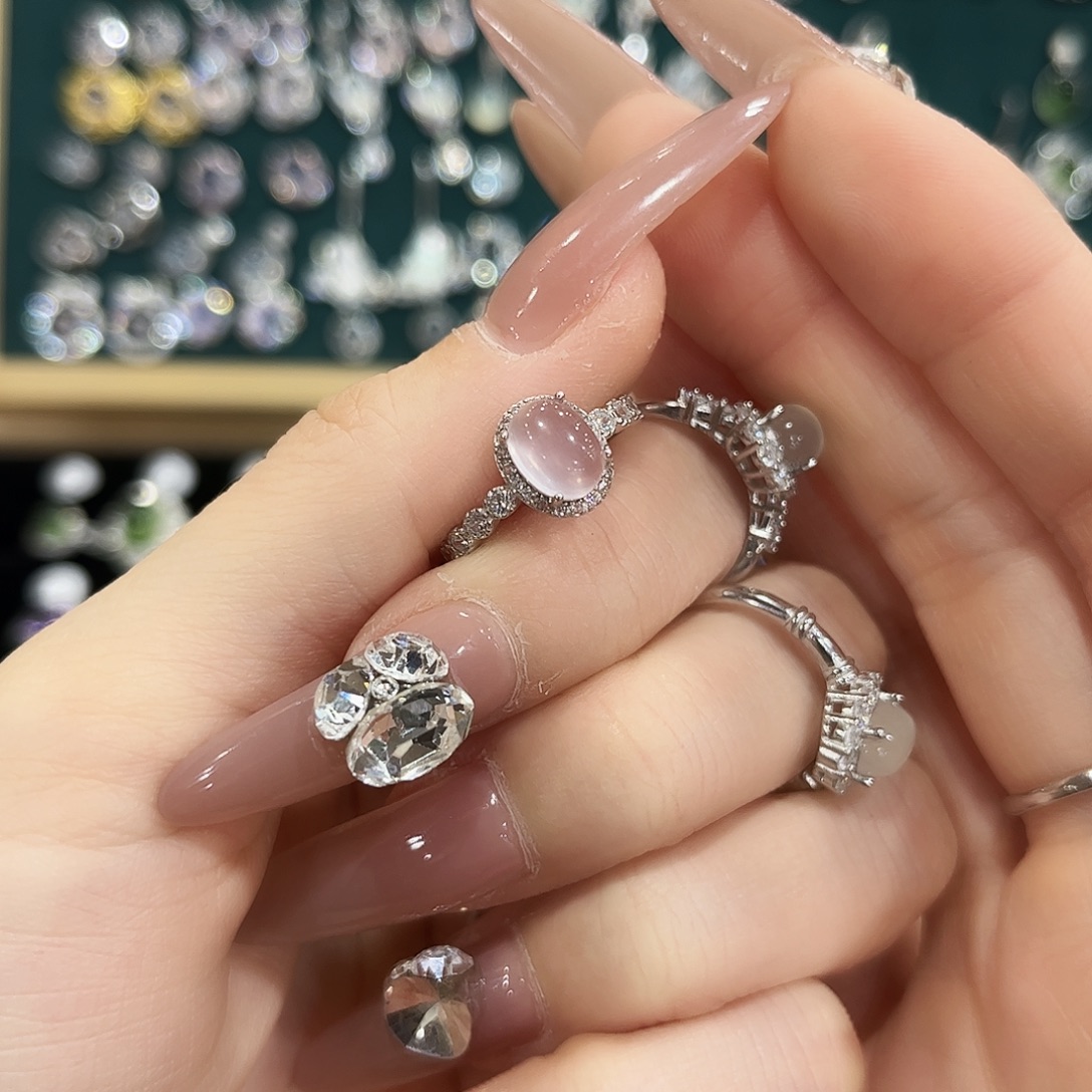 ？***水晶银S925镶嵌戒指