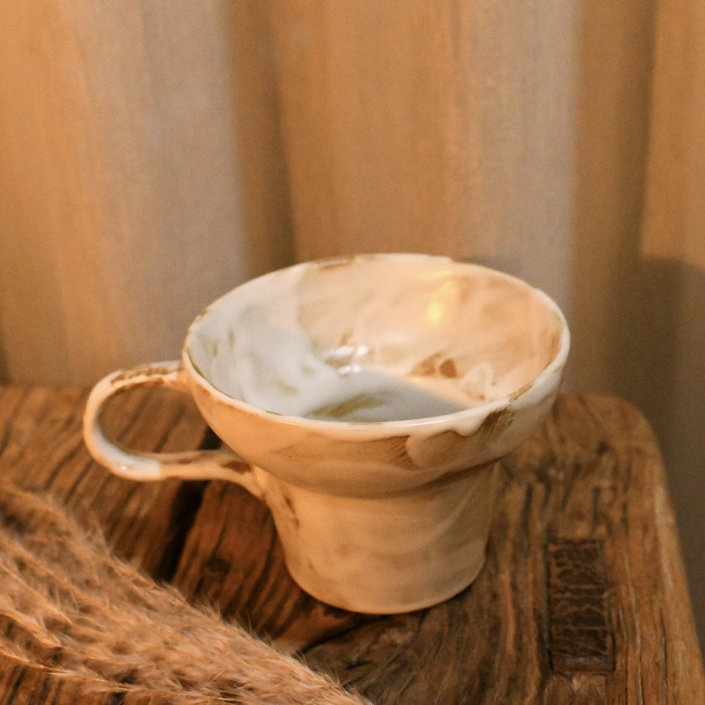 流云复古手作马克杯咖啡杯复古风中古风高温瓷釉下彩粗陶240ml