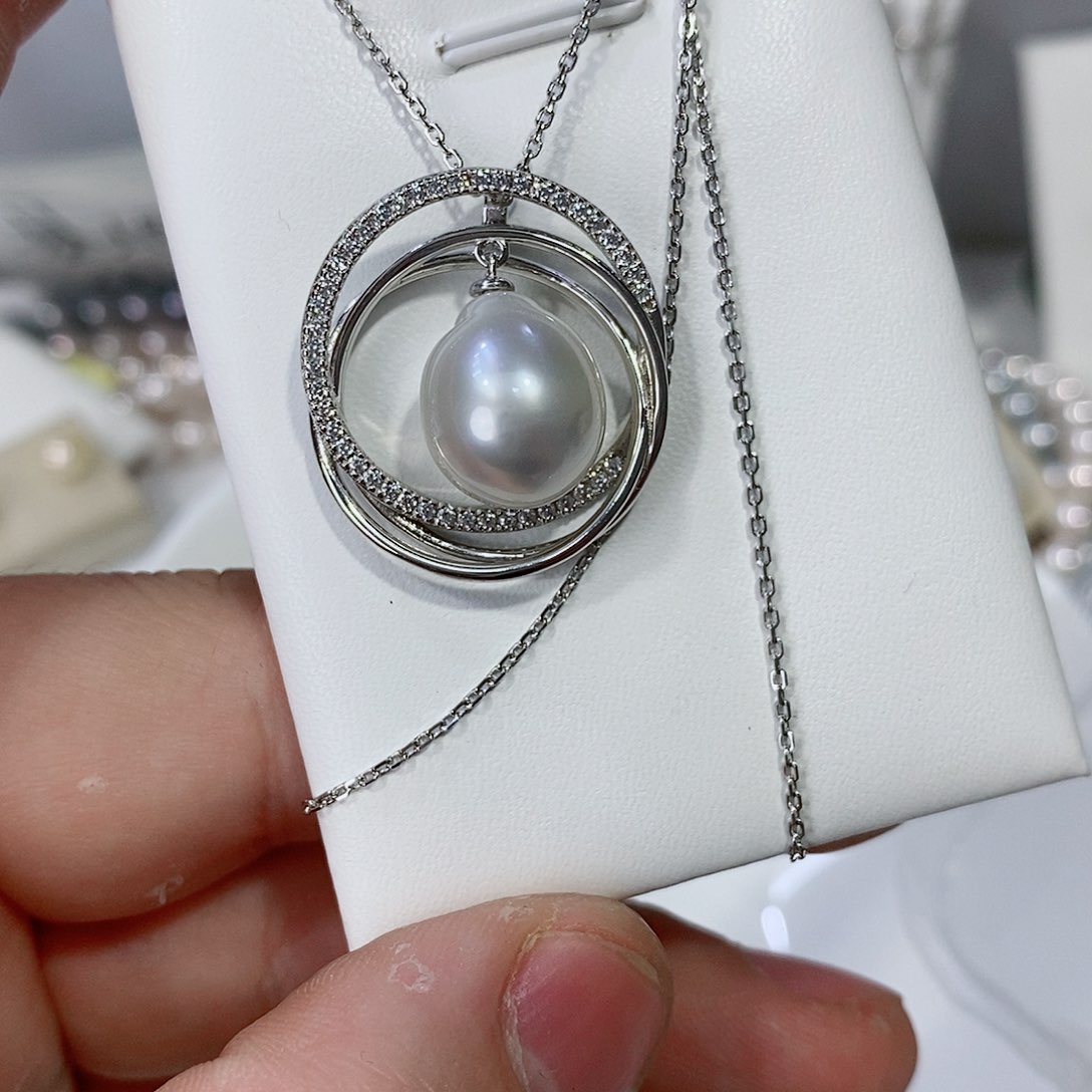 海水珍珠颈饰银S925镶嵌