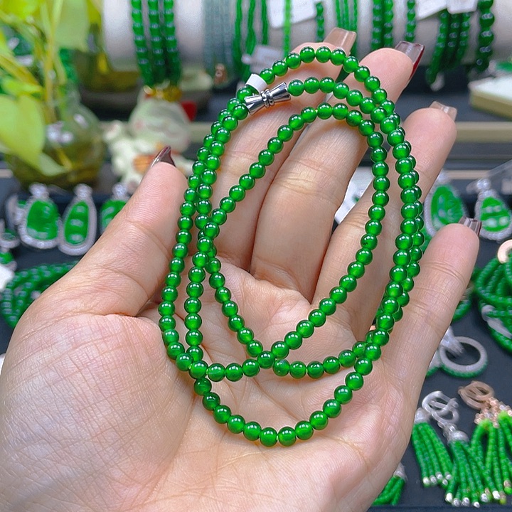 翡翠颈饰未镶嵌合***秀圆珠项链4