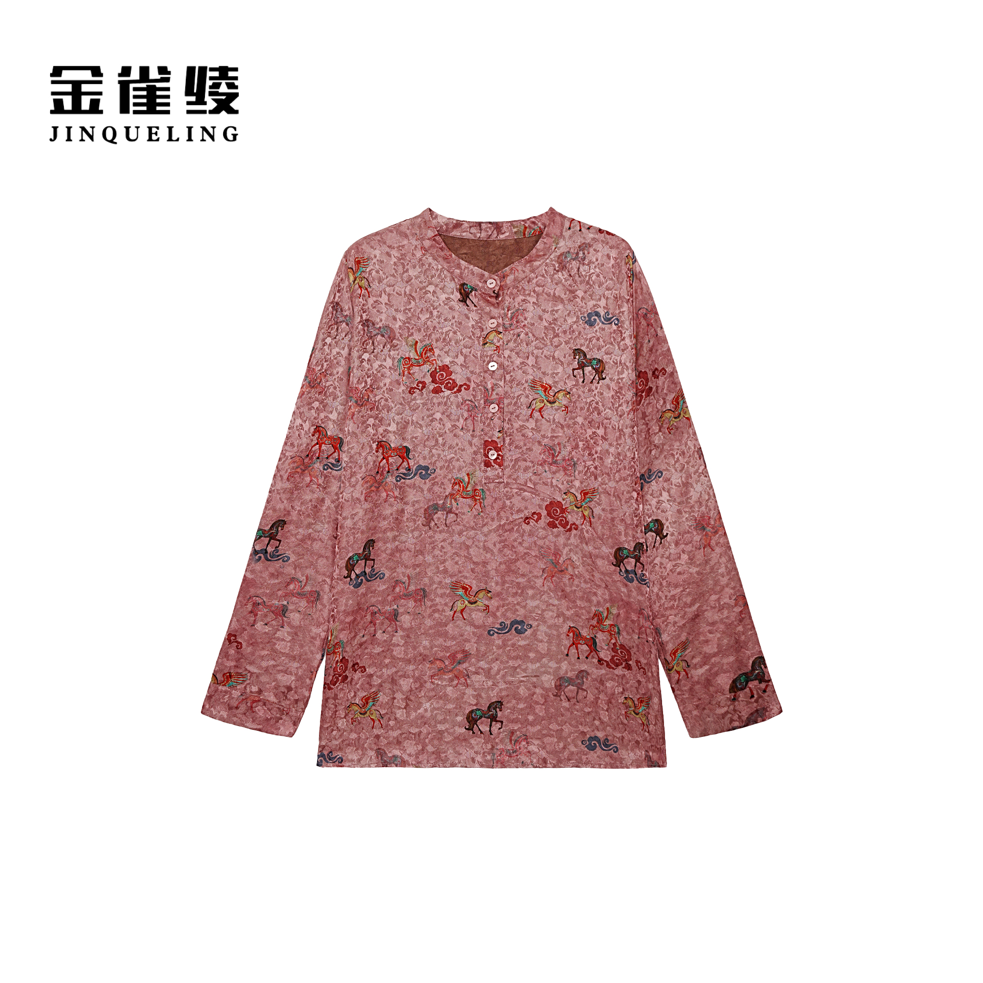 金雀绫【天马行空】100桑蚕丝提花工艺加宽加大衬衫SZA3SW788