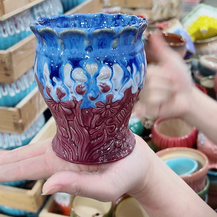 有孔，凑单福利满10元发货陶瓷多肉花盆！