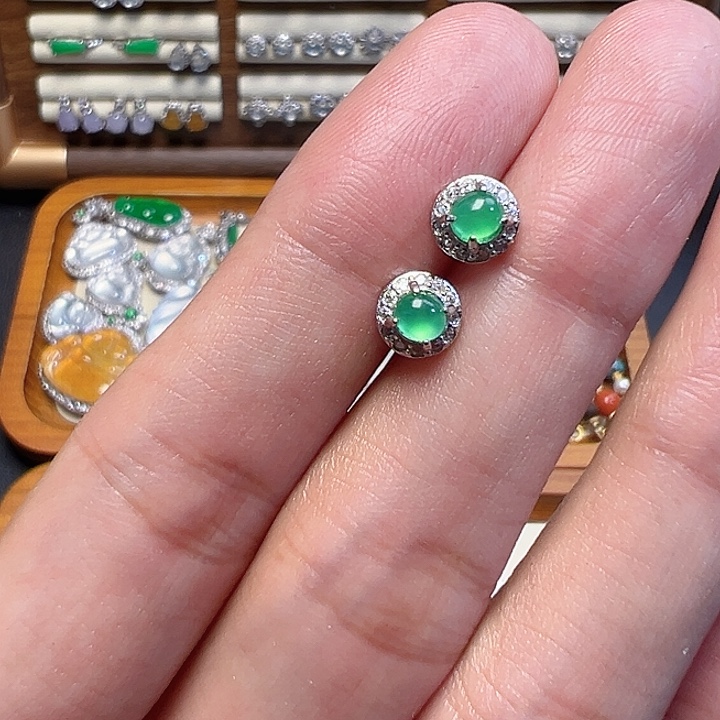 唐****翡翠未镶嵌耳饰耳饰