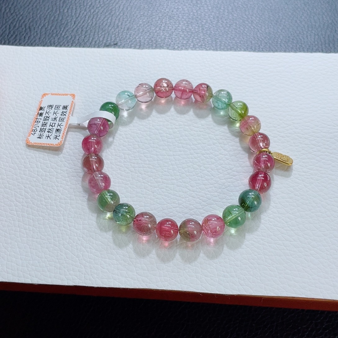 碧玺未镶嵌手链8.2mm左右