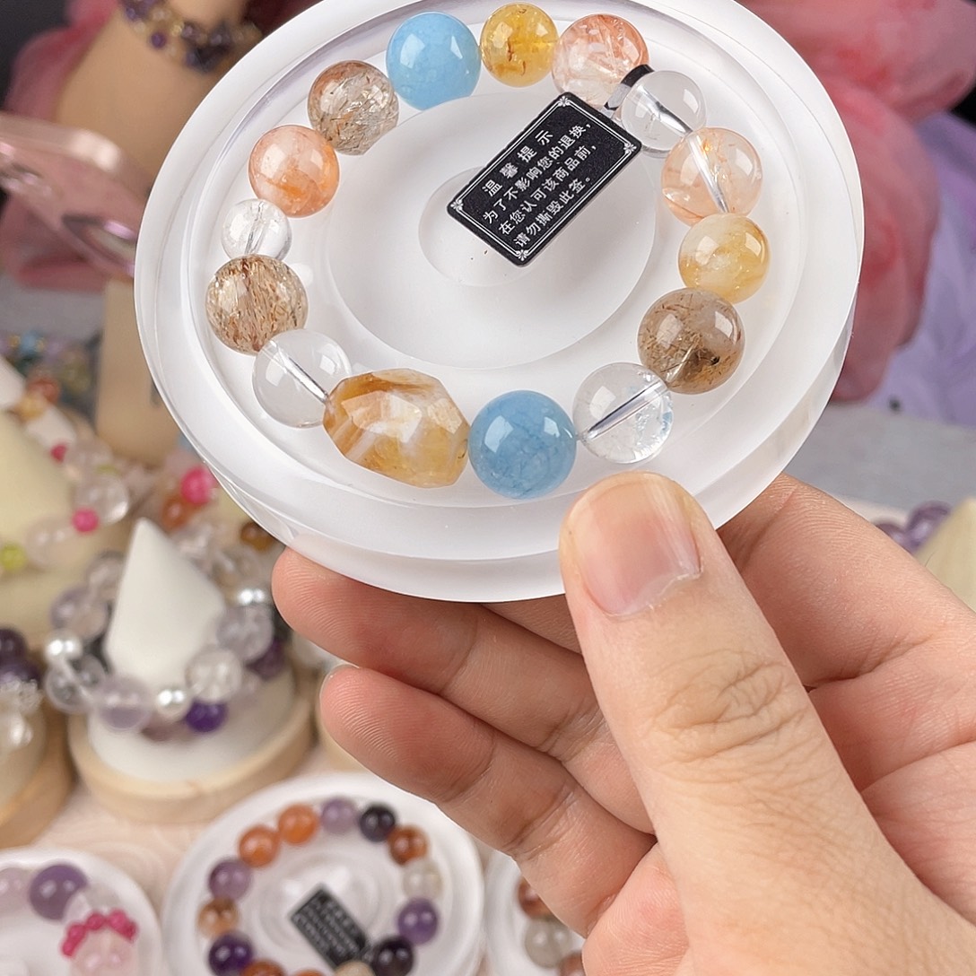 银S925镀金镶嵌手链水晶