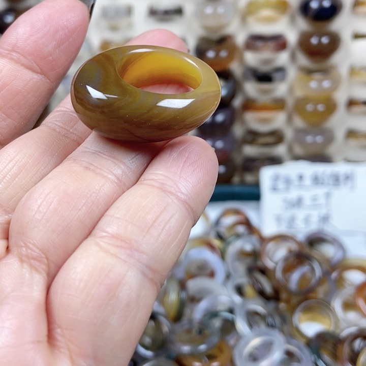未镶嵌戒指玛瑙/玉髓不退不换
