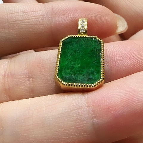 翡翠银S925镶嵌吊坠(不含链)
