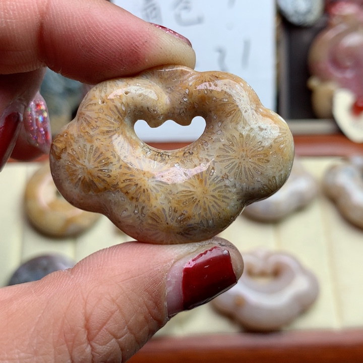 硅化珊瑚（珊瑚玉）颈饰未镶嵌