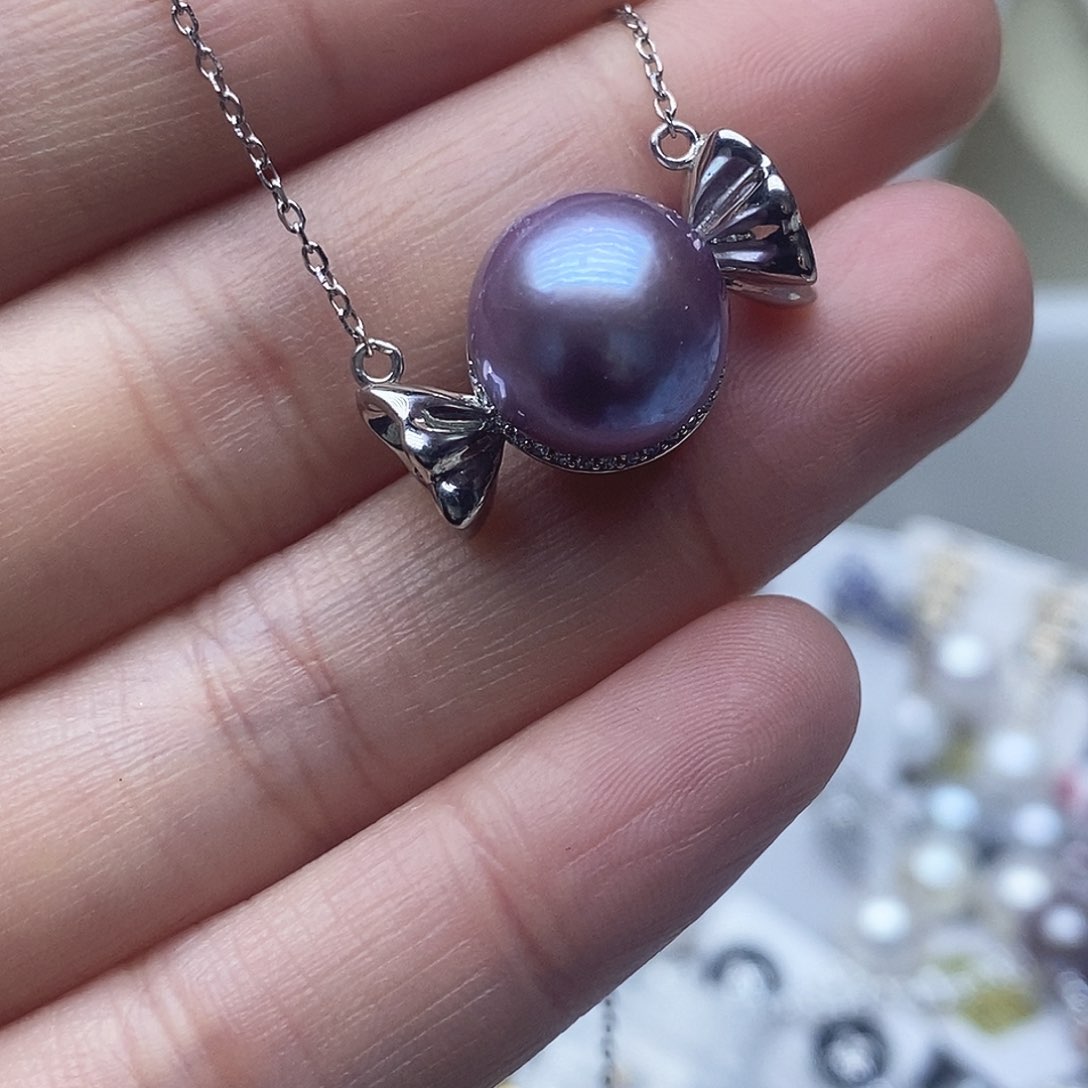 银S925镶嵌吊坠淡水珍珠