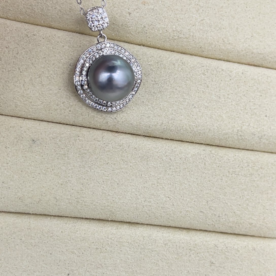 颈饰银S925镶嵌海水珍珠