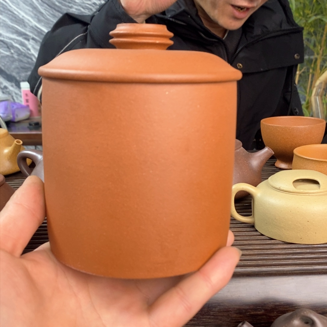 紫砂茶壶红泥茶叶罐大号