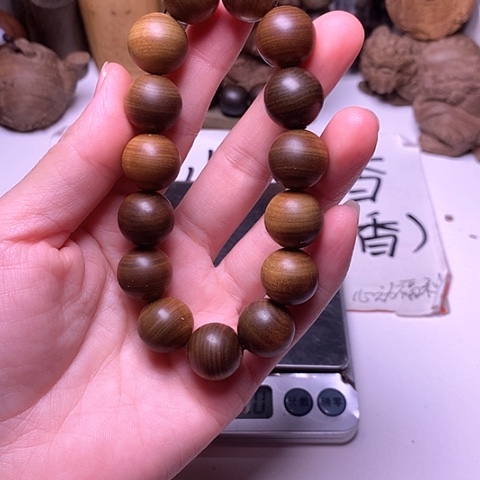 檀香木手串/手链檀香黑肉1.5/15横纹虎皮沉