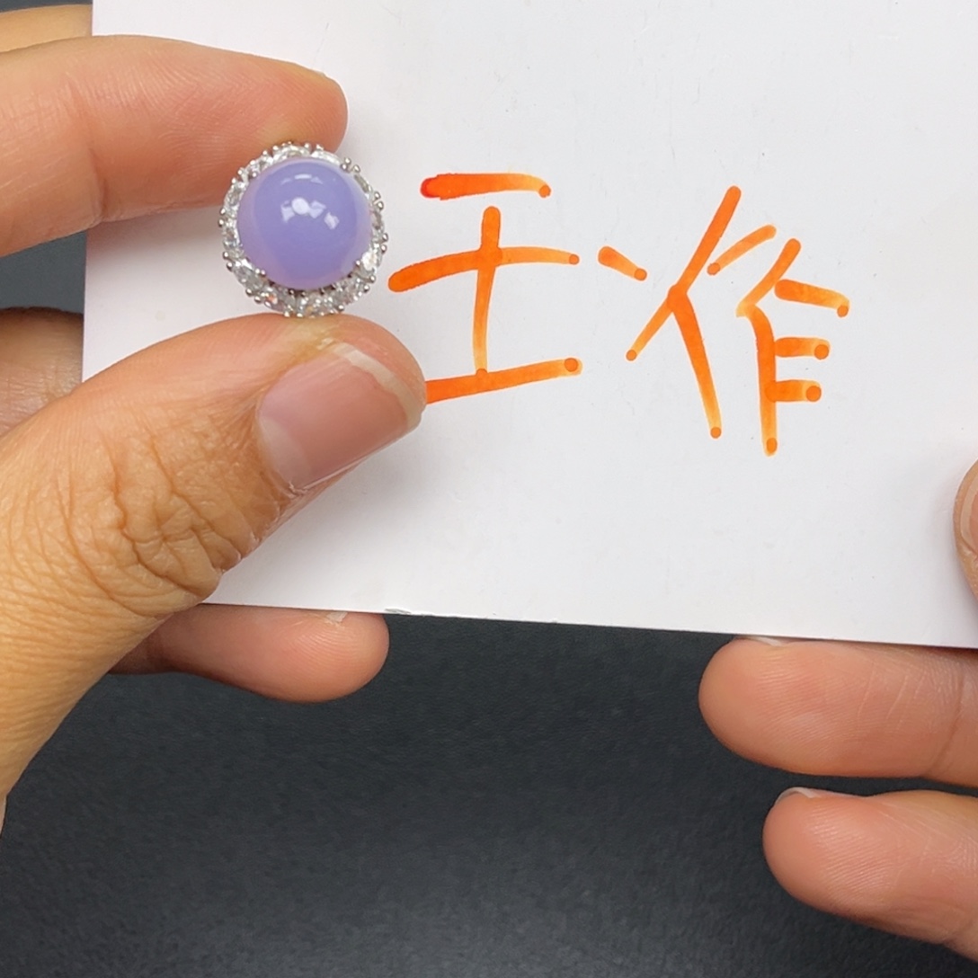 翡翠银S925镶嵌吊坠(不含链)