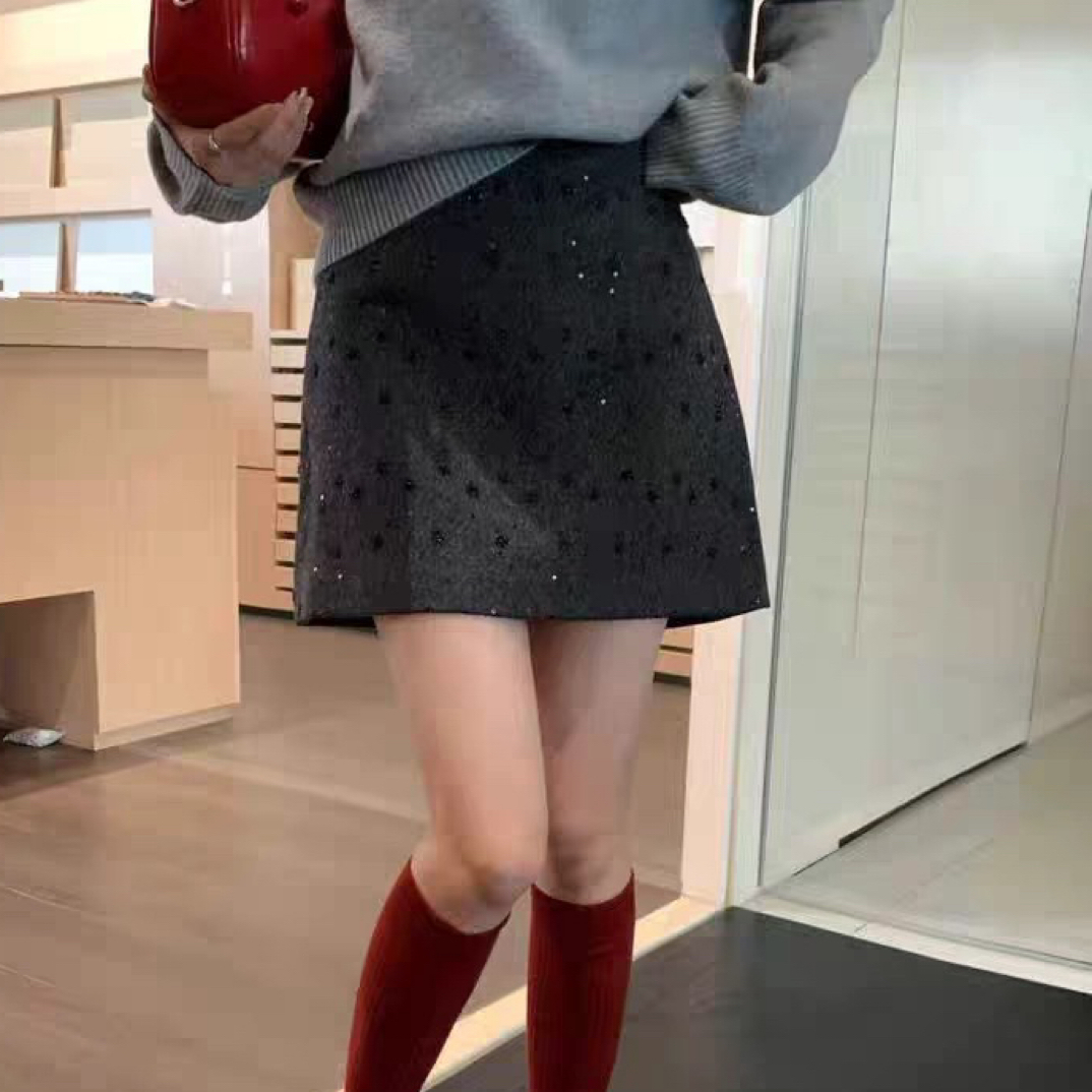 新款亮片高级感短裙遮胯半身裙368