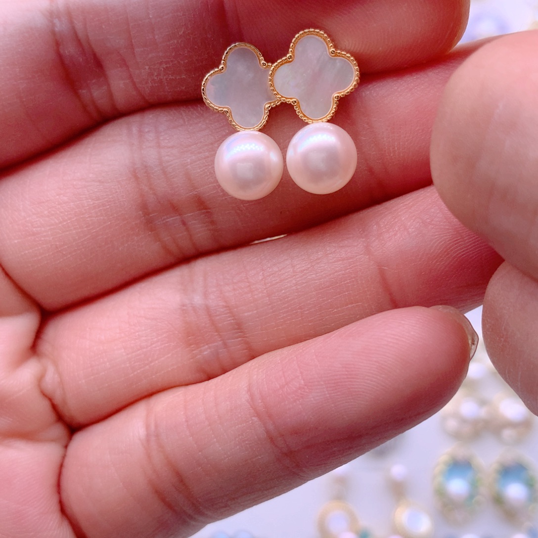 合金耳饰淡水珍珠