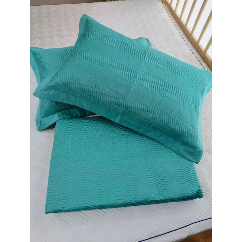 长绒棉净版床盖三件套245*250微瑕疵～7177