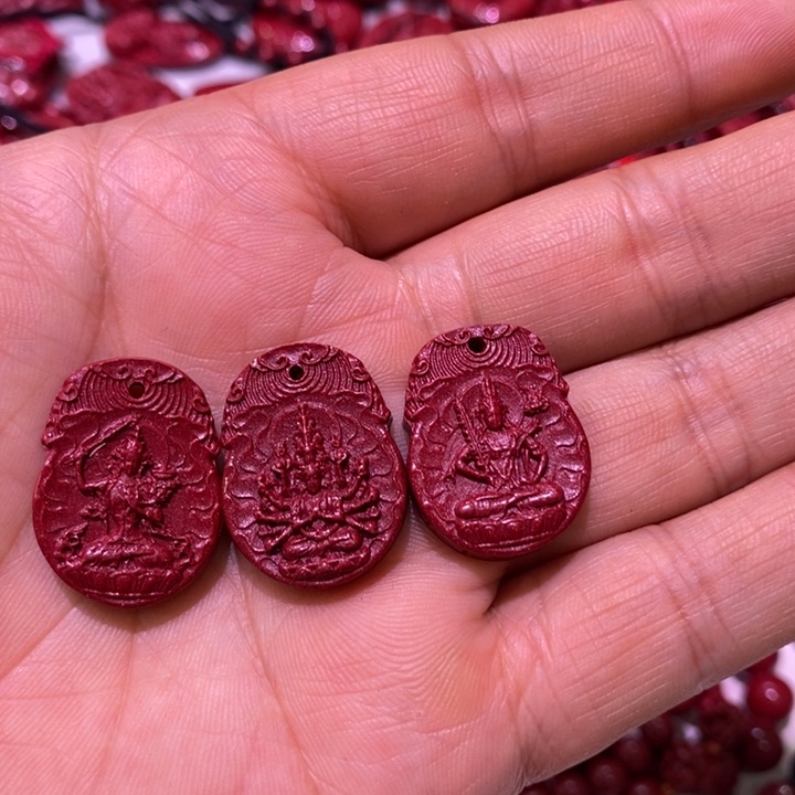真***声天然辰砂紫金砂鼠牛兔吊坠