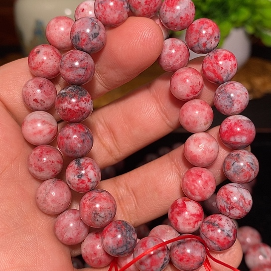 半***心天然辰砂原石手串