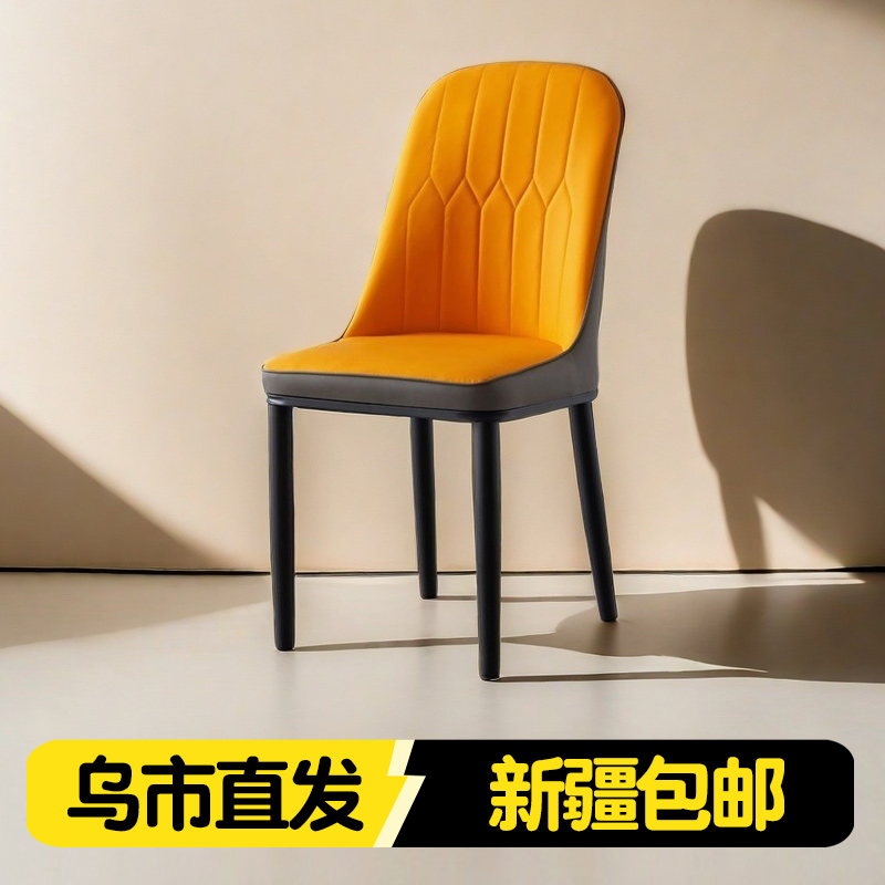 新疆包邮软包餐椅靠背椅现代简约咖啡厅美甲店休闲椅家用餐厅椅子