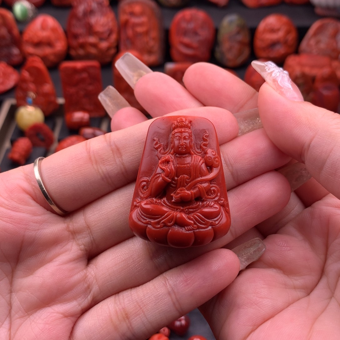 南红玛瑙南红川料观音吊坠30mm未镶嵌李****9