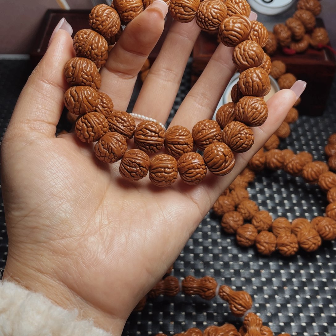 桃核手串林*秦岭龙纹桃核