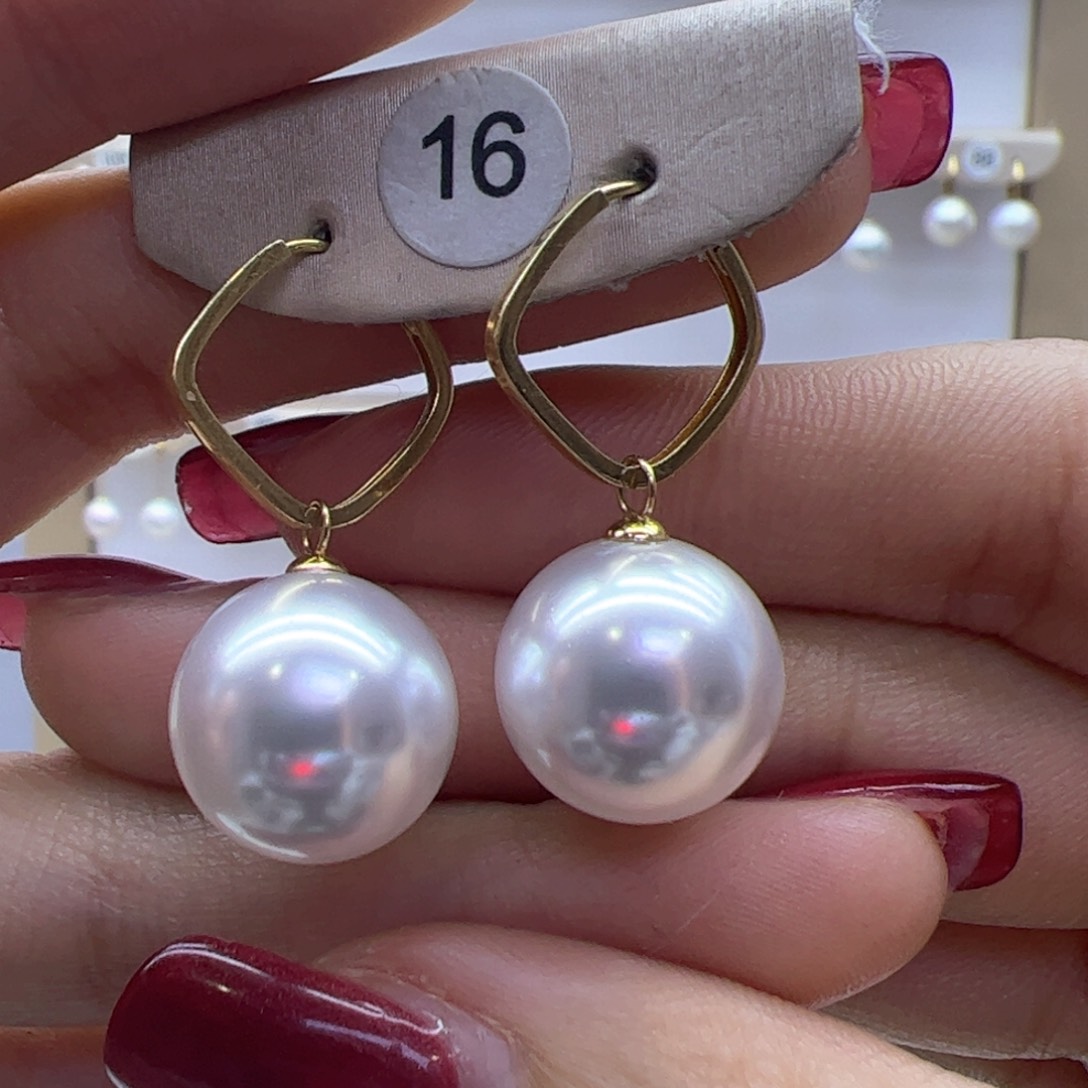 淡水珍珠耳饰18K金镶嵌