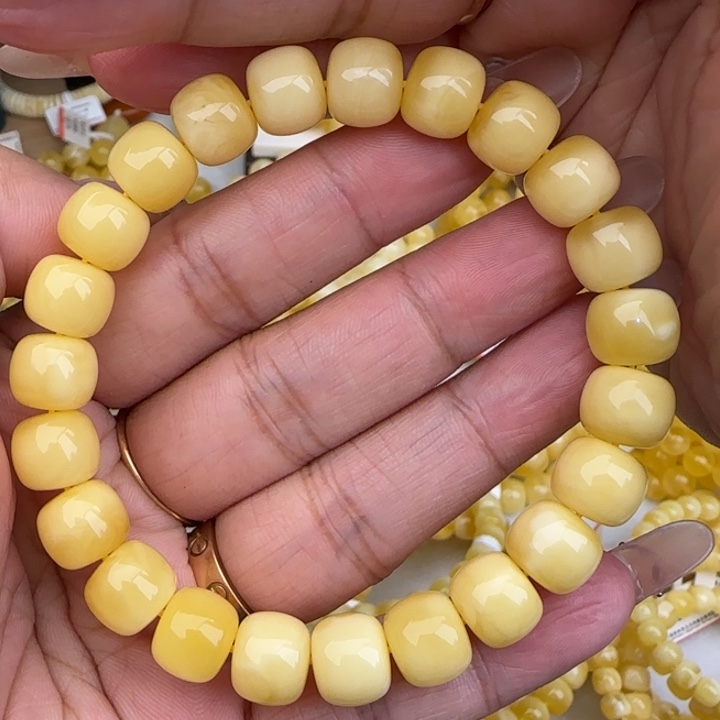 手链蜜蜡未镶嵌奶白老型手串