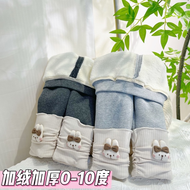 A02加加厚兔子款加绒一体绒女童裤子保暖百搭外穿