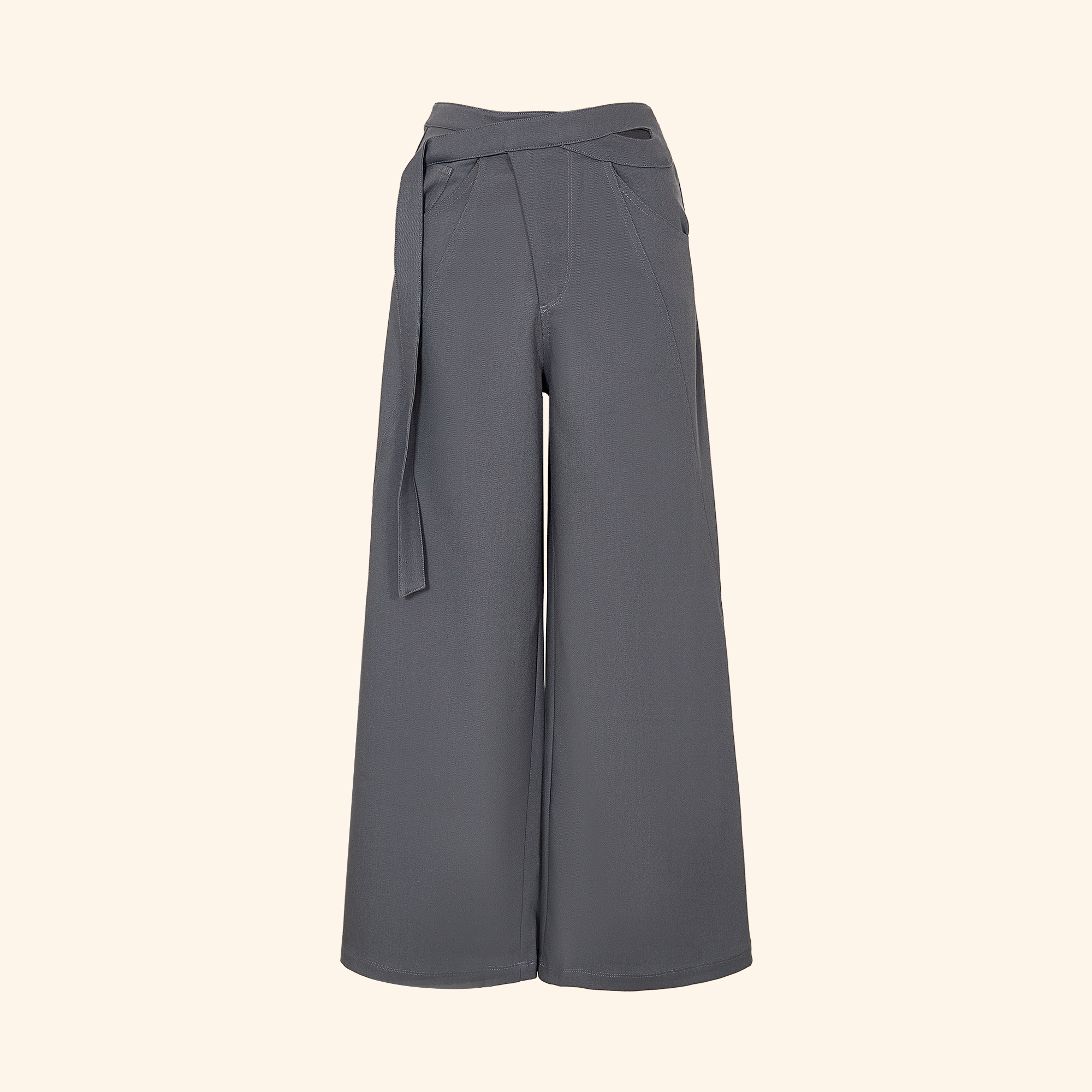 【衣小姐精选】阔腿裤褶皱法式休闲裤高腰女装女士休闲气质