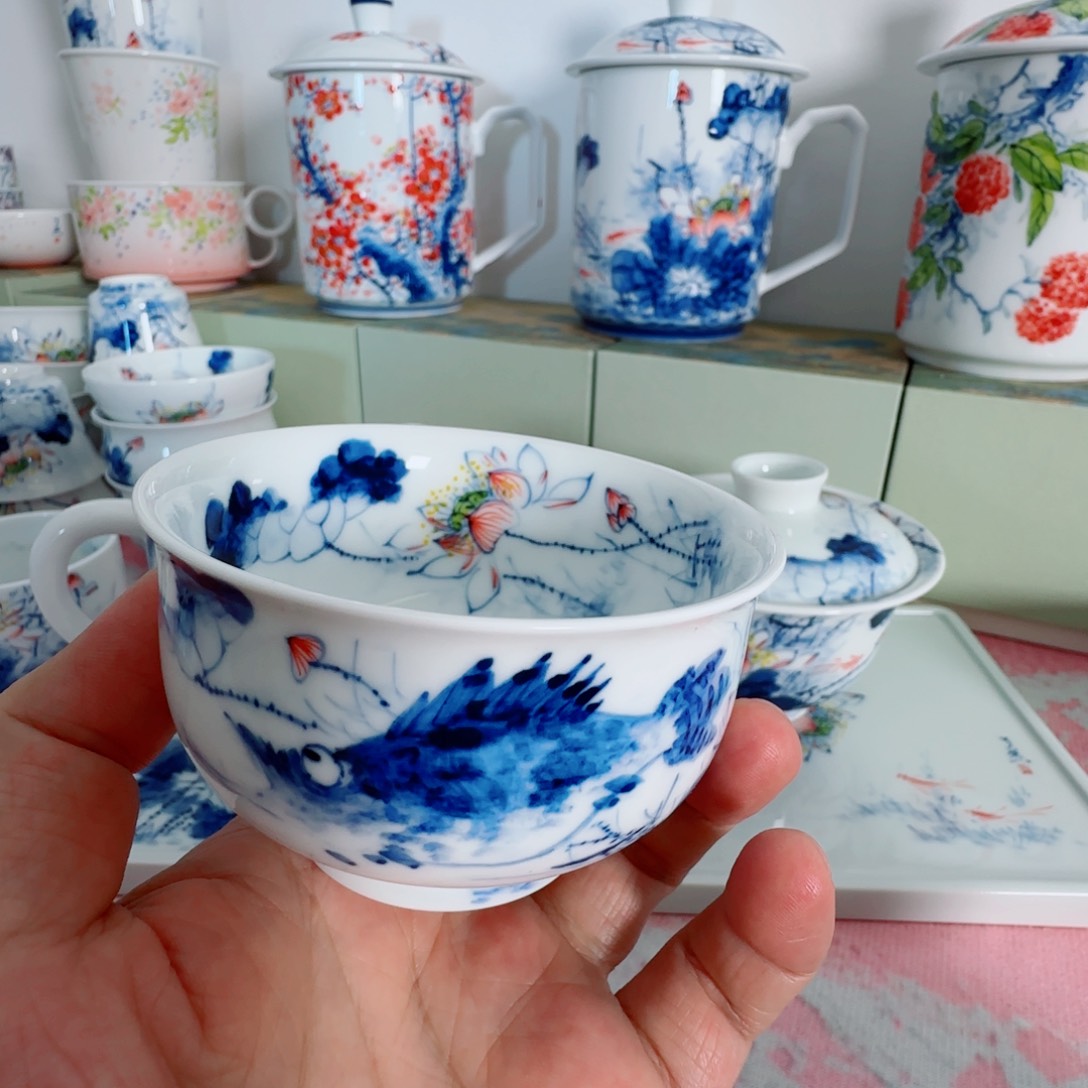 景德镇釉下青花五彩手绘