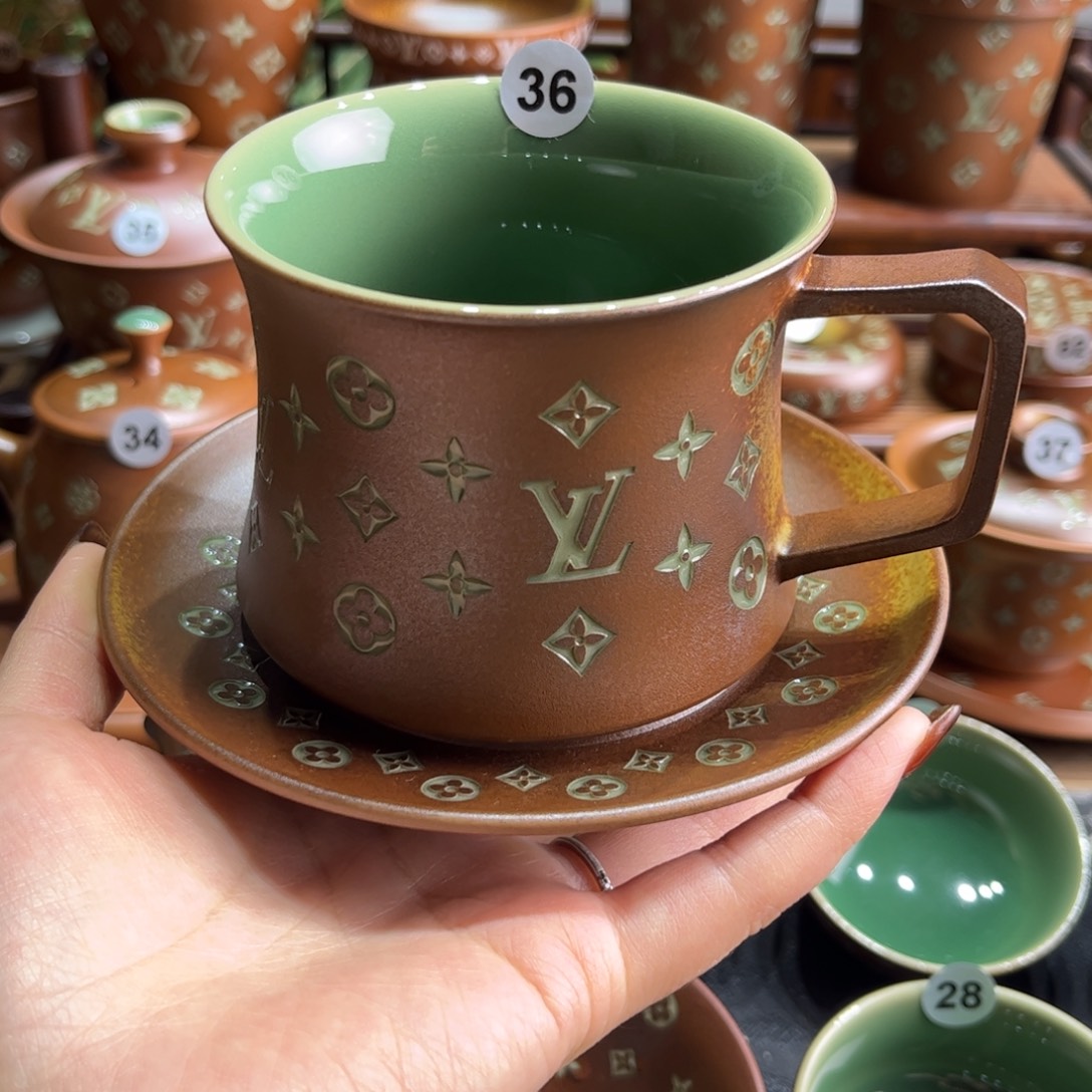 金****草木灰老花咖啡杯